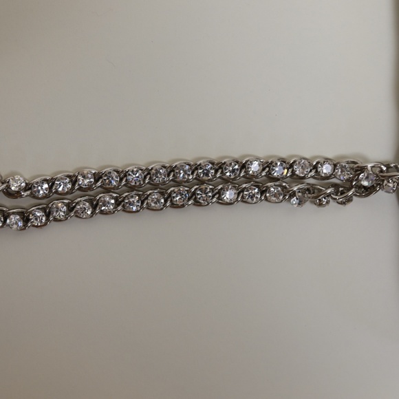 ‼️SALE‼️ Retrofete Silver Rhinestone Bead Chainmail Skirt Crop Top - Picture 9 of 15